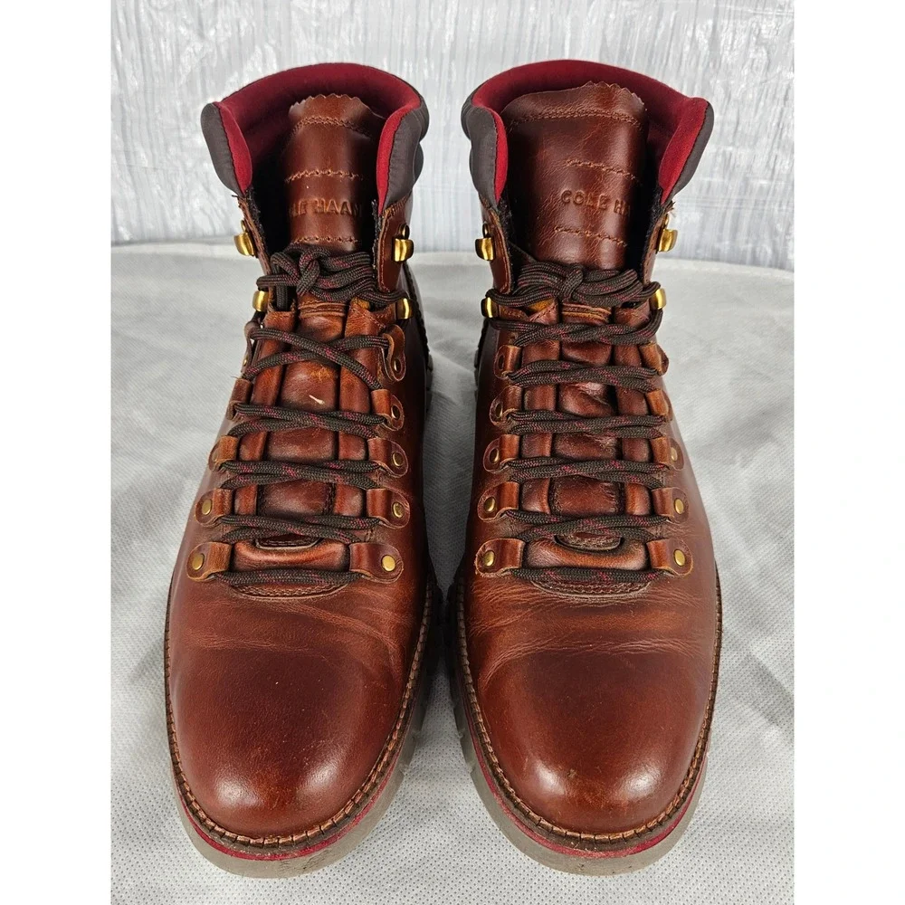 Cole Haan Zerogrand Mens 10.5 Hiker Waterproof Boot Grand.OS British Tan Leather